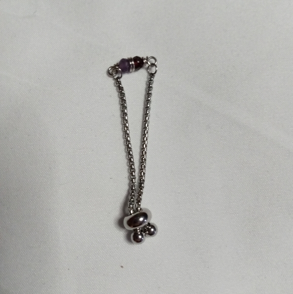 Amethyst And Garnet Bolo Adjustable Ring Natural Gemstone Crystal Beads - Picture 3 of 6